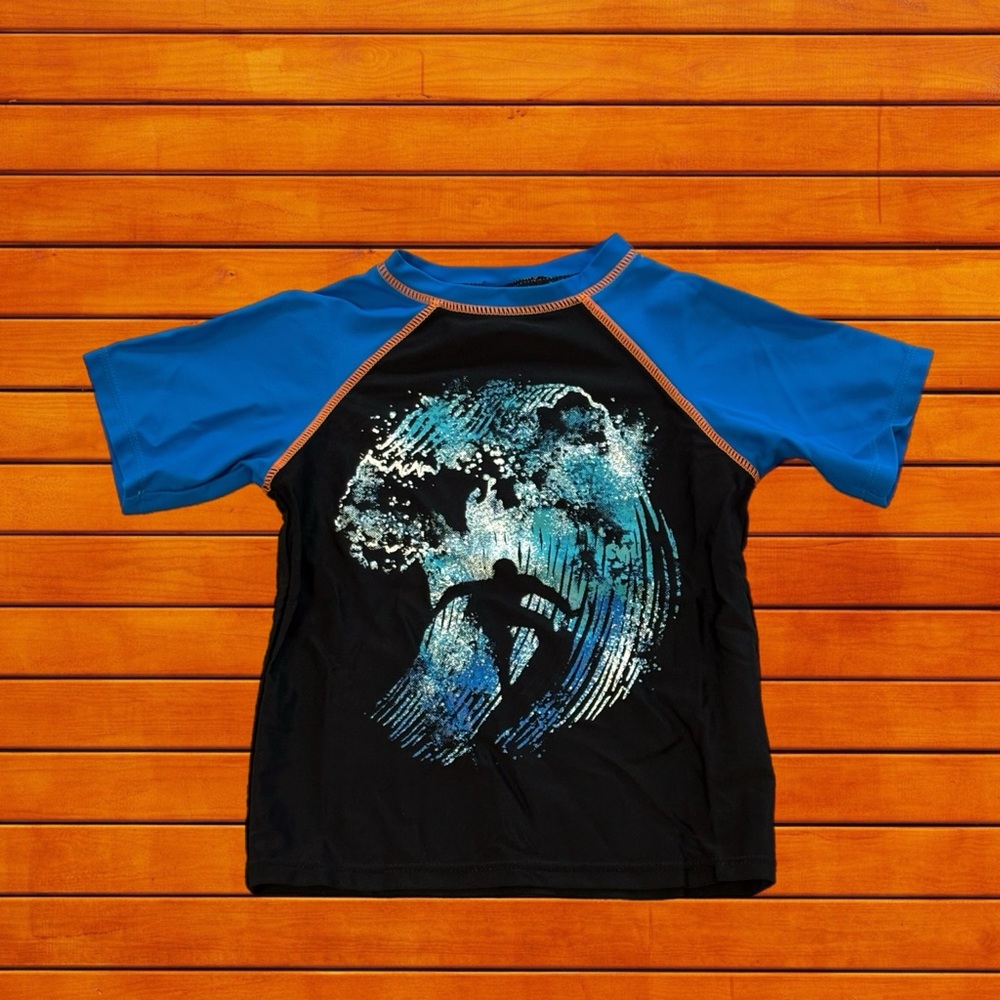 Kids Swim Shirt with Surf Print - Blue Size 3T from Appaman